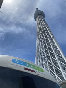 介護タクシーで行く介護旅行　バリアフリー旅行　車椅子旅行　ユニバーサル旅行　東京スカイツリー